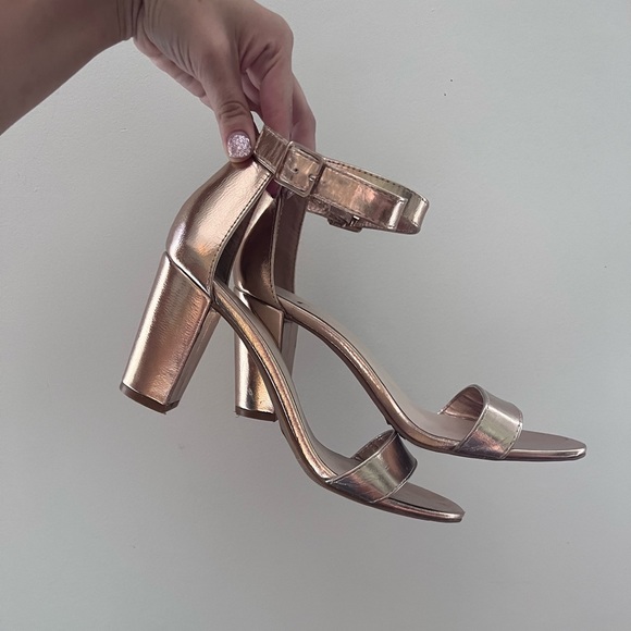 Rose Gold Block Heels - Picture 2 of 2